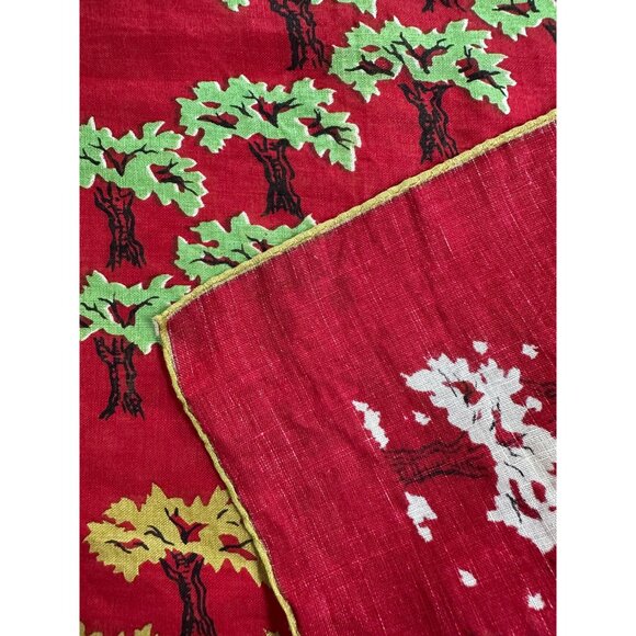 1950s Tammis Keefe handkerchief featuring trees in every season - Picture 4 of 4